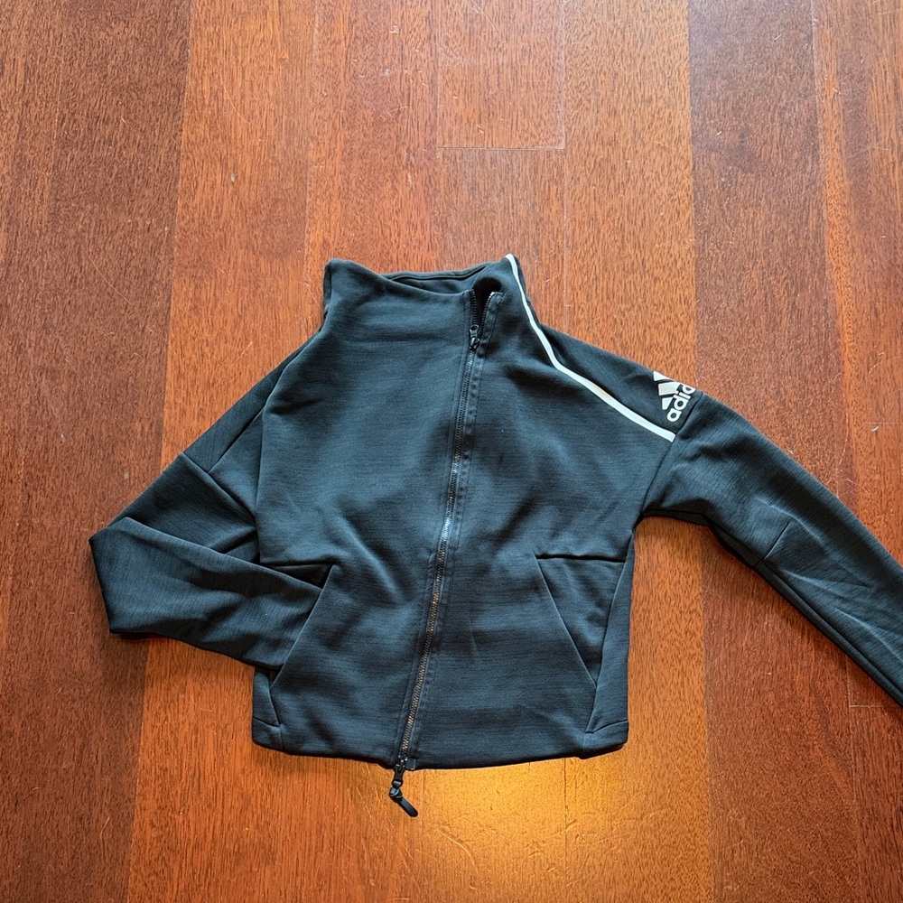 Adidas Black asymmetrical zip up Jacket